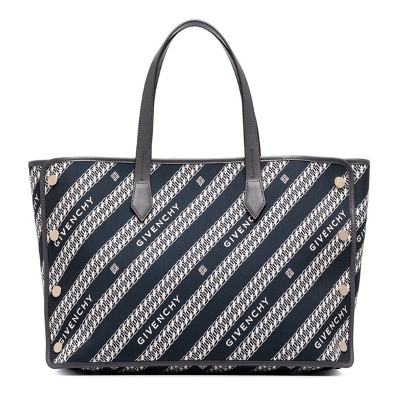 New Authentic Givenchy Medium Bond Chain Canvas Tote - Picture 3 of 8
